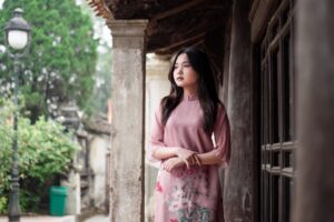 viet nam, dress, old building